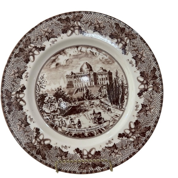 Johnson Bros Historic America 11 Dinner Plate Capitol Building Ironstone - Picture 2 of 6